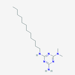 molecular formula C17H34N6 B14537210 N~4~-Dodecyl-N~2~,N~2~-dimethyl-1,3,5-triazine-2,4,6-triamine CAS No. 61912-48-9