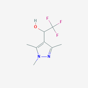 molecular formula C8H11F3N2O B1453726 2,2,2-trifluoro-1-(trimethyl-1H-pyrazol-4-yl)ethan-1-ol CAS No. 1250182-67-2