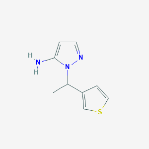 molecular formula C9H11N3S B1453736 1-[1-(3-thienyl)ethyl]-1H-pyrazol-5-amine CAS No. 1250756-67-2