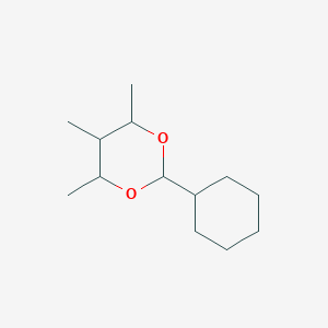molecular formula C13H24O2 B14537384 2-Cyclohexyl-4,5,6-trimethyl-1,3-dioxane CAS No. 61920-27-2