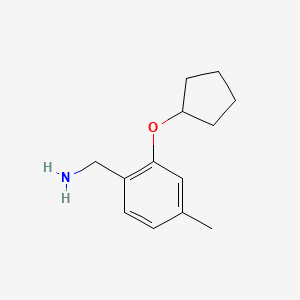 [2-(Cyclopentyloxy)-4-methylphenyl]methanamine