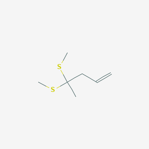 molecular formula C7H14S2 B14537418 4,4-Bis(methylsulfanyl)pent-1-ene CAS No. 62418-88-6