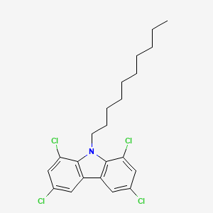 molecular formula C22H25Cl4N B14537555 1,3,6,8-Tetrachloro-9-decyl-9H-carbazole CAS No. 61911-59-9