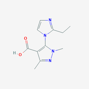 molecular formula C11H14N4O2 B1453756 5-(2-ethyl-1H-imidazol-1-yl)-1,3-dimethyl-1H-pyrazole-4-carboxylic acid CAS No. 1293064-74-0