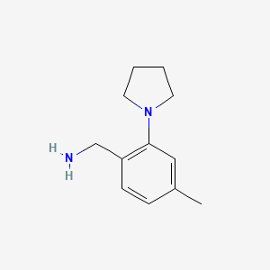 [4-Methyl-2-(pyrrolidin-1-yl)phenyl]methanamine