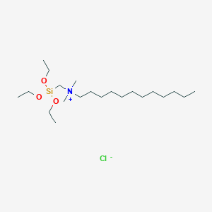 molecular formula C21H48ClNO3Si B14537680 N,N-Dimethyl-N-[(triethoxysilyl)methyl]dodecan-1-aminium chloride CAS No. 62077-90-1