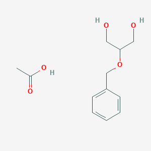 molecular formula C12H18O5 B14537795 Acetic acid;2-phenylmethoxypropane-1,3-diol CAS No. 62067-18-9