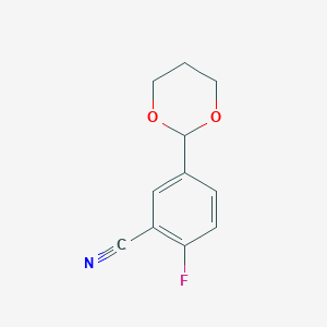 molecular formula C11H10FNO2 B1453781 5-(1,3-Dioxan-2-yl)-2-fluorobenzonitrile CAS No. 218301-23-6