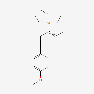 molecular formula C20H34OSi B14537810 Triethyl[5-(4-methoxyphenyl)-5-methylhex-2-en-3-yl]silane CAS No. 62262-86-6