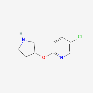 molecular formula C9H11ClN2O B1453787 5-Chloro-2-(pyrrolidin-3-yloxy)pyridine CAS No. 462114-38-1