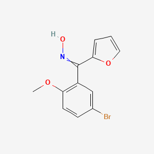 molecular formula C12H10BrNO3 B14537877 N-[(5-Bromo-2-methoxyphenyl)(furan-2-yl)methylidene]hydroxylamine CAS No. 62457-34-5