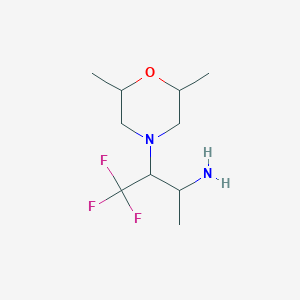 molecular formula C10H19F3N2O B1453797 3-(2,6-Dimethylmorpholin-4-yl)-4,4,4-trifluorobutan-2-amine CAS No. 1249307-75-2