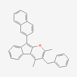 molecular formula C31H24O B14538000 Indeno[2,1-b]pyran, 2,4-dimethyl-9-(2-naphthalenyl)-3-(phenylmethyl)- CAS No. 62225-20-1