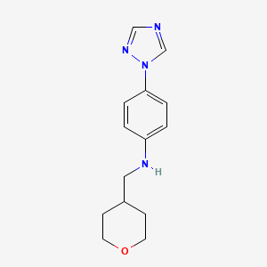 N-(oxan-4-ylmethyl)-4-(1H-1,2,4-triazol-1-yl)aniline