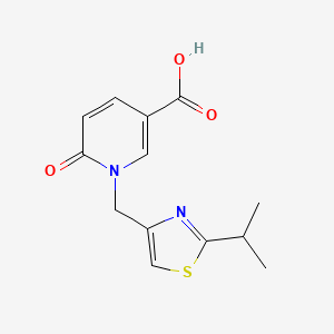 6-Oxo-1-{[2-(propan-2-yl)-1,3-thiazol-4-yl]methyl}-1,6-dihydropyridine-3-carboxylic acid