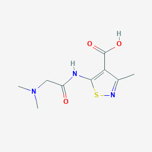 molecular formula C9H13N3O3S B14538136 5-[(N,N-Dimethylglycyl)amino]-3-methyl-1,2-thiazole-4-carboxylic acid CAS No. 62177-29-1