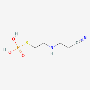 molecular formula C5H11N2O3PS B14538159 Propanenitrile, 3-[[2-(phosphonothio)ethyl]amino]- CAS No. 62219-93-6