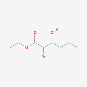 molecular formula C8H15BrO3 B14538241 Ethyl 2-bromo-3-hydroxyhexanoate CAS No. 62317-36-6