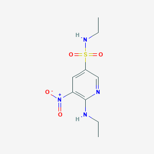 molecular formula C9H14N4O4S B14538261 N-Ethyl-6-(ethylamino)-5-nitropyridine-3-sulfonamide CAS No. 62009-26-1