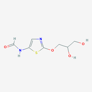 molecular formula C7H10N2O4S B14538326 N-[2-(2,3-Dihydroxypropoxy)-1,3-thiazol-5-yl]formamide CAS No. 62435-96-5