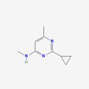 molecular formula C9H13N3 B1453836 2-cyclopropyl-N,6-dimethylpyrimidin-4-amine CAS No. 1455361-92-8