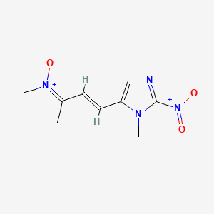 molecular formula C9H12N4O3 B14538368 N,alpha-Dimethyl-alpha((1-methyl-2-nitro-1H-imidazol-5-yl)vinyl)nitrone CAS No. 62143-88-8
