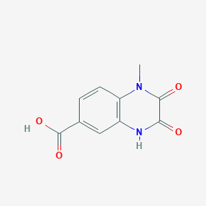molecular formula C10H8N2O4 B1453843 1-Methyl-2,3-dioxo-1,2,3,4-tetrahydroquinoxaline-6-carboxylic acid CAS No. 1038385-70-4