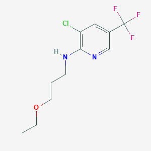 molecular formula C11H14ClF3N2O B1453844 3-chloro-N-(3-ethoxypropyl)-5-(trifluoromethyl)pyridin-2-amine CAS No. 1040309-94-1
