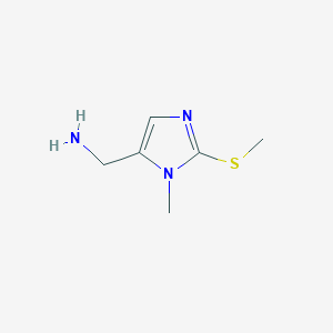 molecular formula C6H11N3S B1453849 1-[1-methyl-2-(methylthio)-1H-imidazol-5-yl]methanamine CAS No. 1177350-25-2