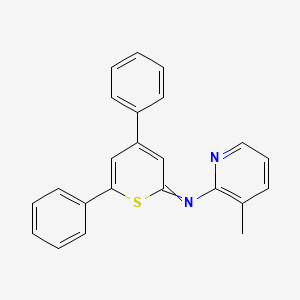 molecular formula C23H18N2S B14538544 N-(3-Methylpyridin-2-yl)-4,6-diphenyl-2H-thiopyran-2-imine CAS No. 62219-41-4