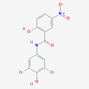 molecular formula C13H8Br2N2O5 B14538593 N-(3,5-Dibromo-4-hydroxyphenyl)-2-hydroxy-5-nitrobenzamide CAS No. 62047-46-5