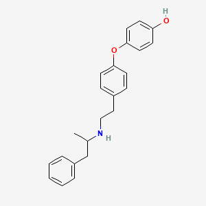 molecular formula C23H25NO2 B14538613 Phenol, 4-[4-[2-[(1-methyl-2-phenylethyl)amino]ethyl]phenoxy]- CAS No. 62243-34-9