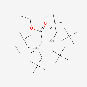 molecular formula C34H72O2Sn2 B14538679 Ethyl bis[tris(2,2-dimethylpropyl)stannyl]acetate CAS No. 61910-01-8