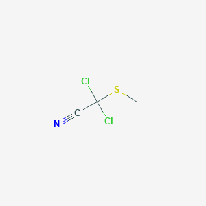 molecular formula C3H3Cl2NS B14538693 Dichloro(methylsulfanyl)acetonitrile CAS No. 62384-03-6