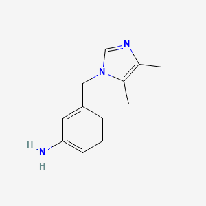 molecular formula C12H15N3 B1453887 3-[(4,5-dimethyl-1H-imidazol-1-yl)methyl]aniline CAS No. 1247801-01-9