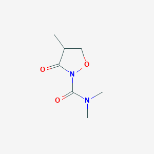 molecular formula C7H12N2O3 B14539000 N,N,4-Trimethyl-3-oxo-1,2-oxazolidine-2-carboxamide CAS No. 62243-06-5