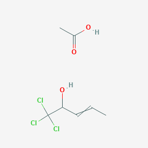 molecular formula C7H11Cl3O3 B14539014 Acetic acid;1,1,1-trichloropent-3-en-2-ol CAS No. 62486-23-1