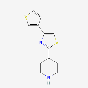 molecular formula C12H14N2S2 B1453904 2-(Piperidin-4-yl)-4-(thiophen-3-yl)thiazole CAS No. 927020-36-8