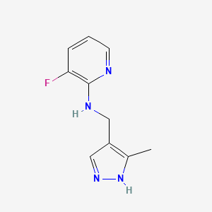 molecular formula C10H11FN4 B1453905 3-fluoro-N-[(3-methyl-1H-pyrazol-4-yl)methyl]pyridin-2-amine CAS No. 1340207-81-9