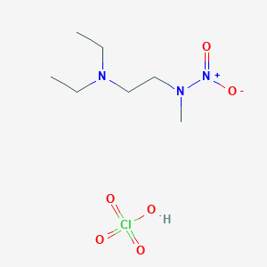 molecular formula C7H18ClN3O6 B14539068 N-[2-(diethylamino)ethyl]-N-methylnitramide;perchloric acid CAS No. 62145-75-9