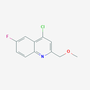 molecular formula C11H9ClFNO B1453921 4-Chloro-6-fluoro-2-(methoxymethyl)quinoline CAS No. 1251283-45-0