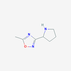 molecular formula C7H11N3O B1453925 5-甲基-3-(吡咯烷-2-基)-1,2,4-恶二唑 CAS No. 1316227-35-6
