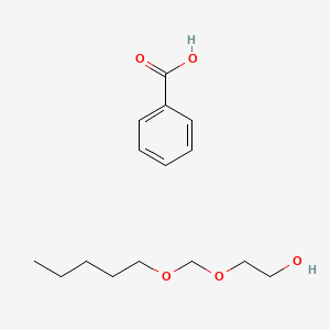 molecular formula C15H24O5 B14539288 Benzoic acid;2-(pentoxymethoxy)ethanol CAS No. 62254-45-9