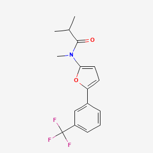 molecular formula C16H16F3NO2 B14539311 N,2-Dimethyl-N-{5-[3-(trifluoromethyl)phenyl]furan-2-yl}propanamide CAS No. 62223-70-5