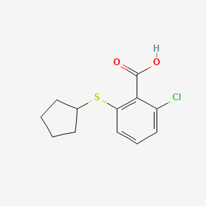 2-Chloro-6-(cyclopentylsulfanyl)benzoic acid