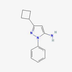 molecular formula C13H15N3 B1453951 3-Cyclobutyl-1-phenyl-1H-pyrazol-5-amine CAS No. 187795-44-4
