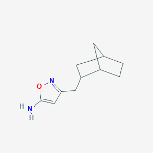 molecular formula C11H16N2O B1453959 3-{Bicyclo[2.2.1]heptan-2-ylmethyl}-1,2-oxazol-5-amine CAS No. 1132830-63-7