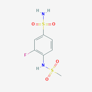 molecular formula C7H9FN2O4S2 B1453960 3-Fluoro-4-methanesulfonamidobenzene-1-sulfonamide CAS No. 1152501-08-0