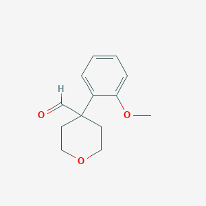 molecular formula C13H16O3 B1453961 4-(2-methoxyphenyl)tetrahydro-2H-pyran-4-carboxaldehyde CAS No. 902836-57-1