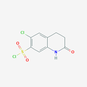 molecular formula C9H7Cl2NO3S B1453969 6-Chloro-2-oxo-1,2,3,4-tetrahydroquinoline-7-sulfonyl chloride CAS No. 1050910-88-7